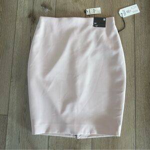 NWT Express Women's Light Pink Mini Midi Pencil Skirt Supersoft Twill 00